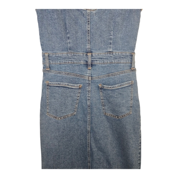 NWT RE Generation By Celebrity Pink Denim Overall Midi Dress Size Medium - Picture 7 of 14